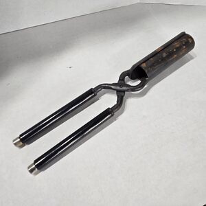 Vintage Flat Iron 3.5" Barrel Straightening Hair Styling Tool Hot Oven or Flame